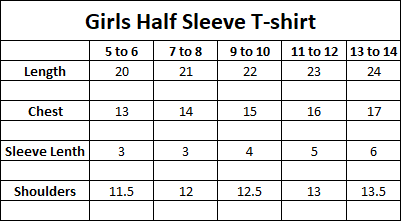 Girls Half Sleeve Pack of 5