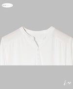 Ladies Button Down Tunic Shirt ( White )