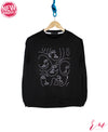 Ladies Printed Sweatshirt  (Black)