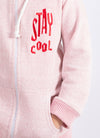 Girls Embroided Zipper Hoodie (Pink)