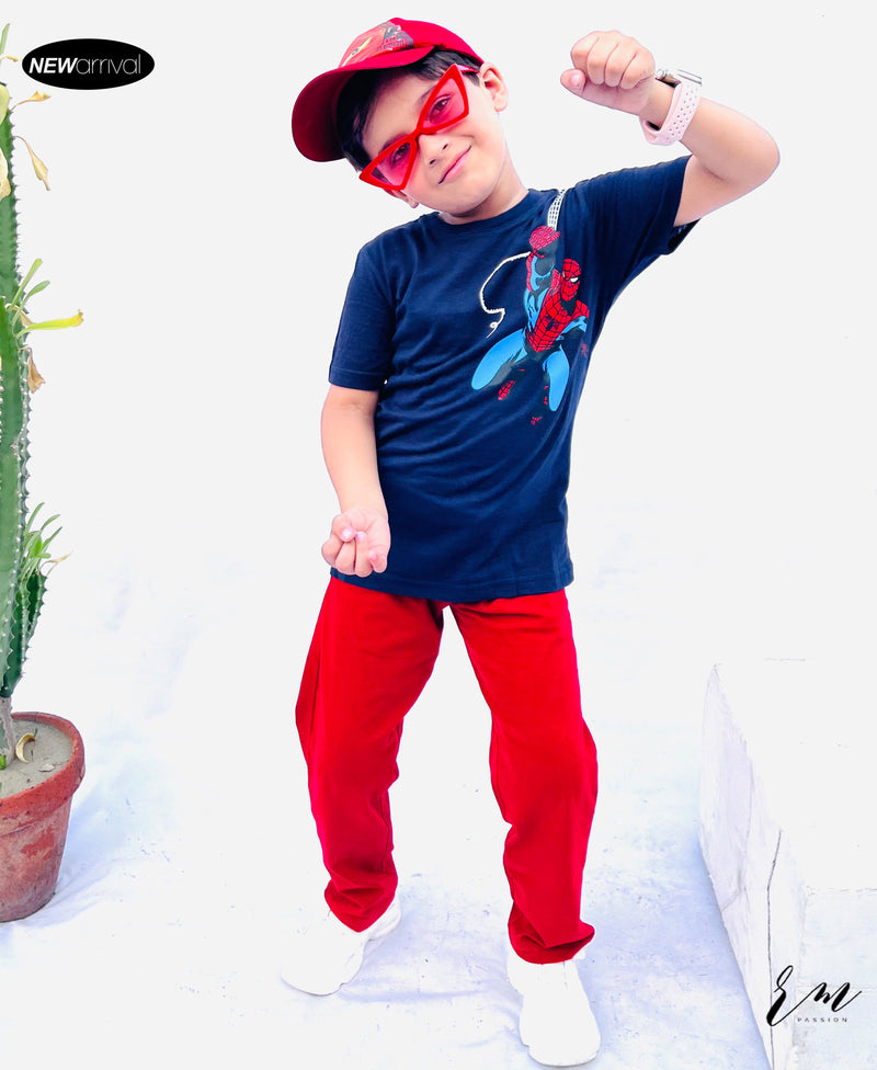 Boys Pack (Navy spider/Red)