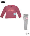 Girls Sweatrshirt Set (Salmon pink /Grey)