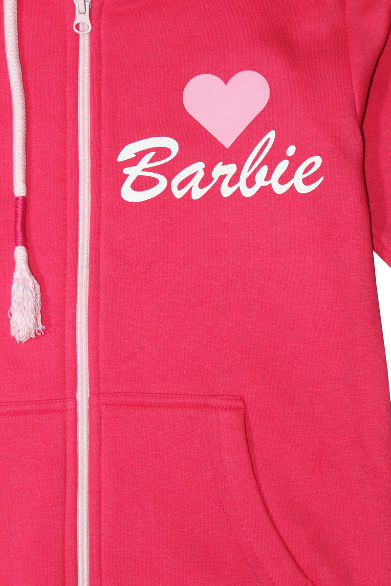 Girls Zipper Hoodie Barbie ( Shocking Pink )