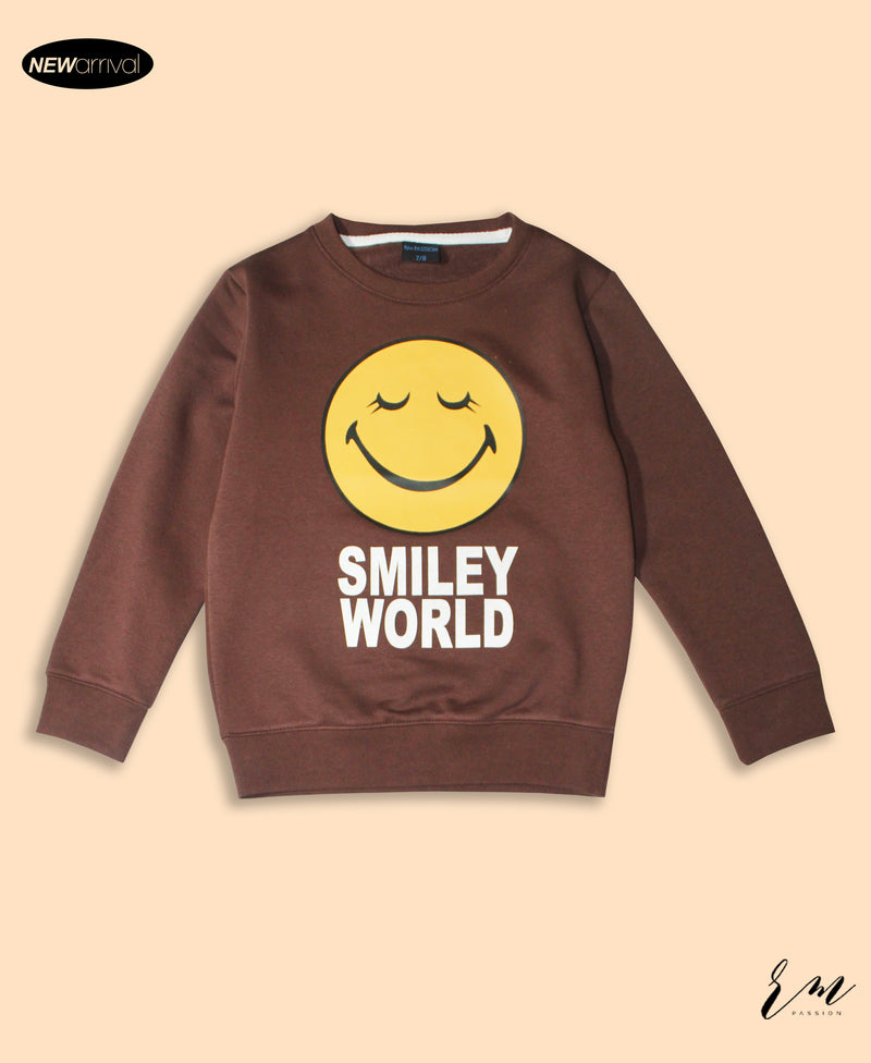 Girls Sweatshirt Smily world ( Brown )