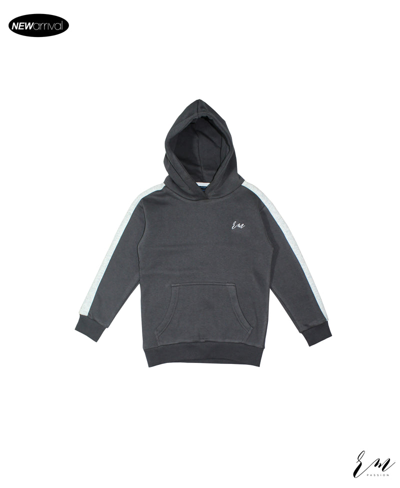 Boys Embroided Pullover Hoodie (D Grey)