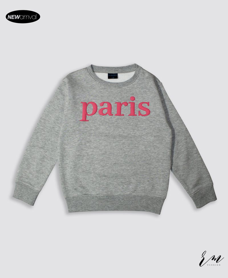 Girls Sweatshirt Paris ( Grey )