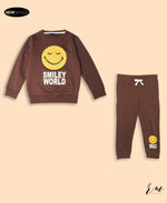 Girls Sweatshirt Set Smily world ( Brown )