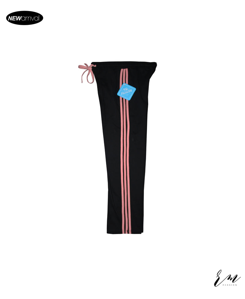 Ladies Pink Stripe Trouser (Black)