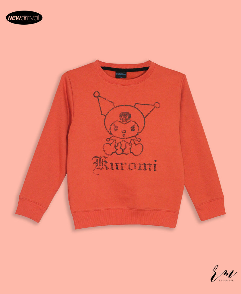 Girls Sweatshirt Kuromi ( Rust Orange )