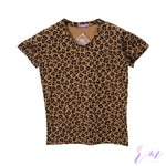 Ladies T-Shirt Brown (Cheeta Print)