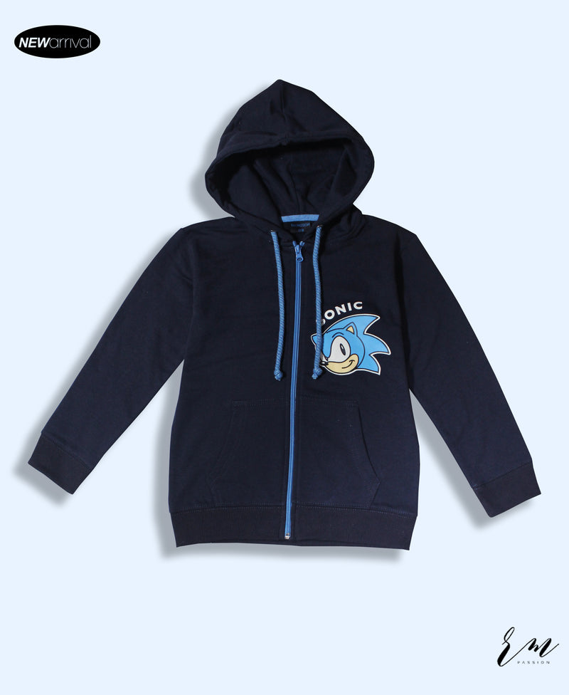 Boys Zipper Hoodie Sonic ( Navy )