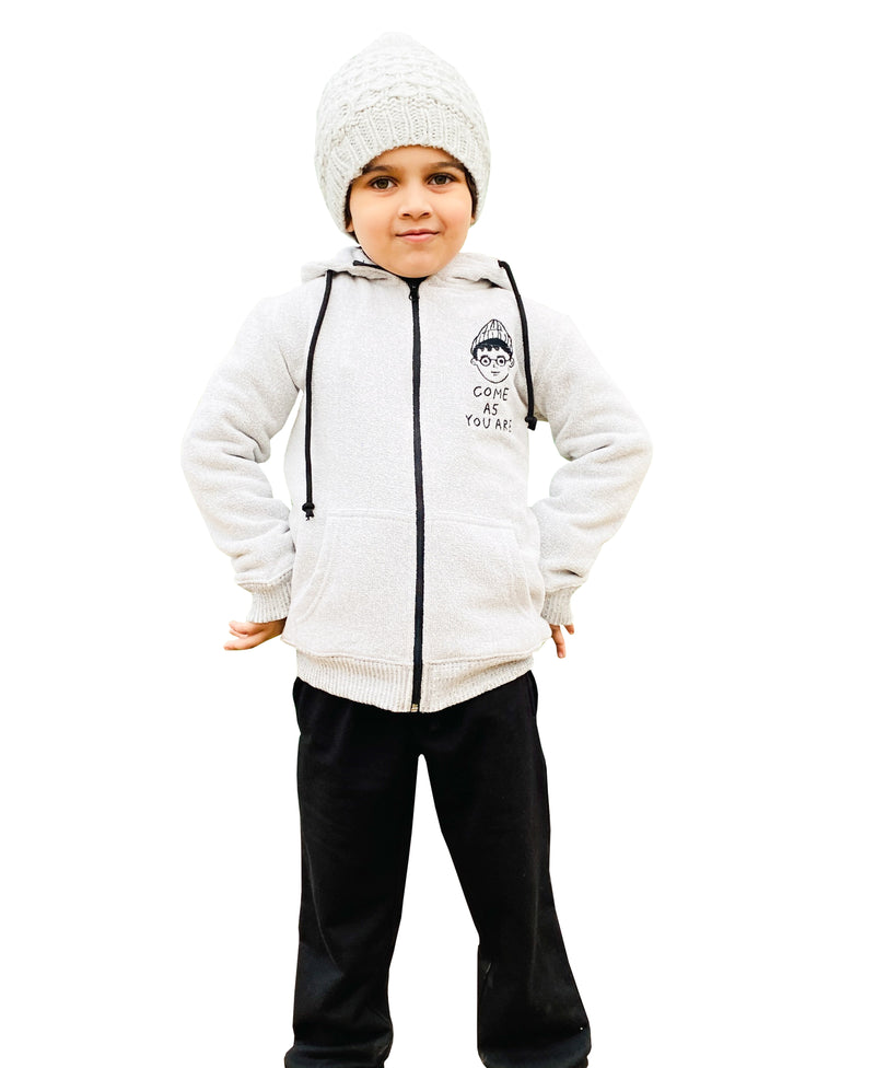 Boys Packs zipper Come as you are (Grey) Trouser ( Black)