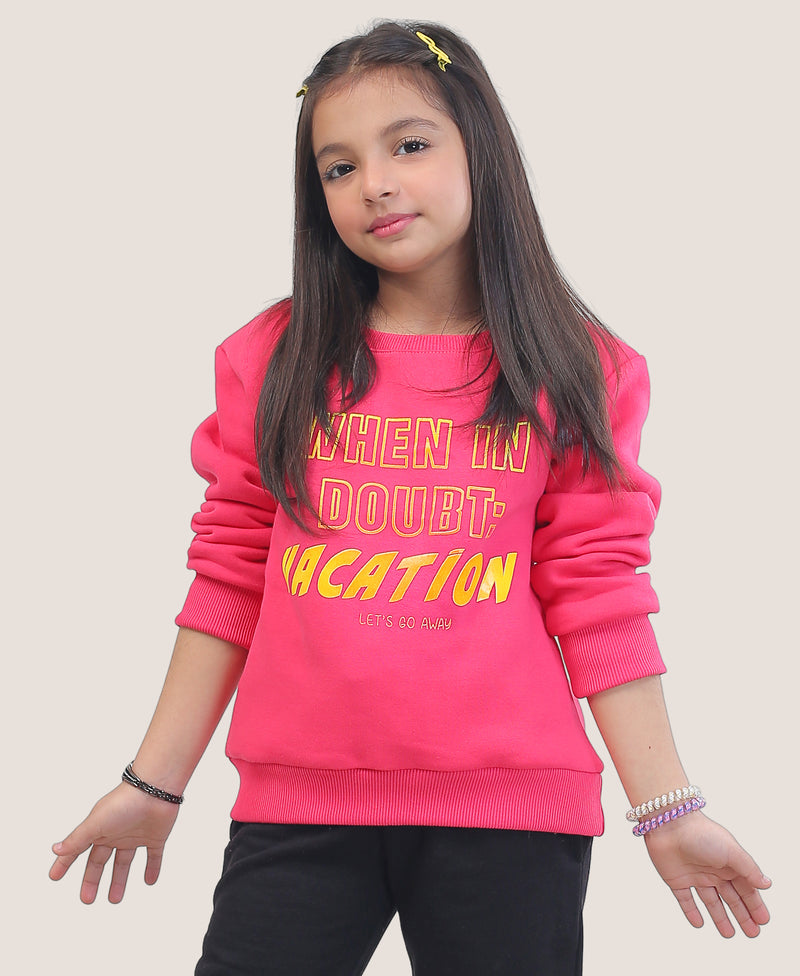 Girls When in Doubt Sweatshirt (Pink)