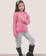 Girls Sweatrshirt Set (Salmon pink /Grey)