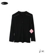 Ladies Boutton Down Tunic Shirt ( Black )