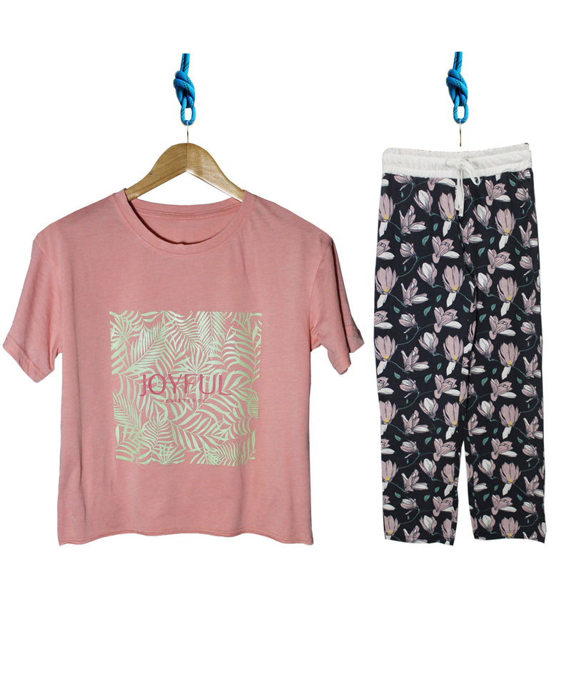 Ladies Loungewear joy full (Pink/Floral)