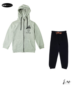 Boys Packs zipper Come as you are (Grey) Trouser ( Black)