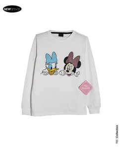 Girls T Shirt Minnie, Duck ( White )