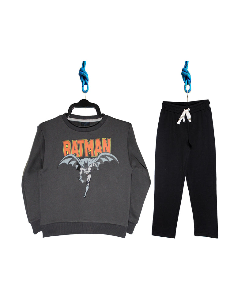 Boys Pack Batman Sweatshirt/Trouser (Charcoal/Black)