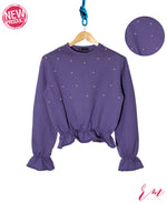 Ladies Frill Sweatshirt (Purple)