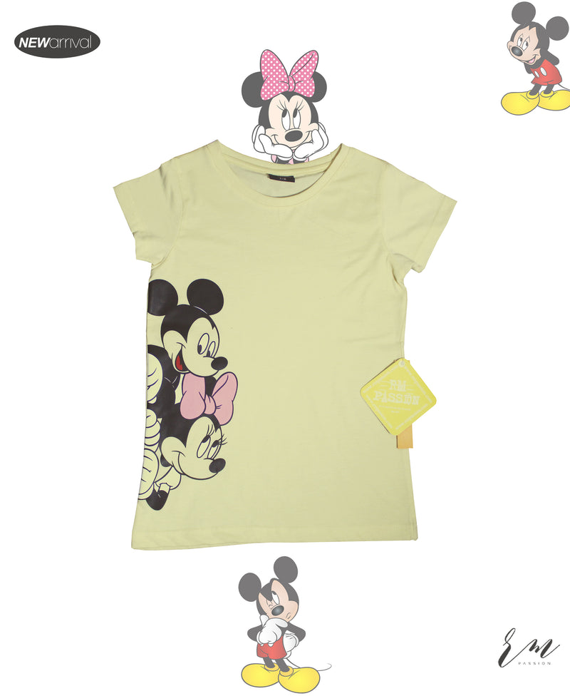 Girls T-Shirt (Yellow Mickey Minnie)