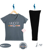 Ladies Loungewear ( Grayish Blue Gucci / black trouser )