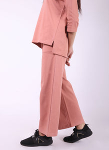 Women Co-ords Top / Bell Trouser ( Pink )