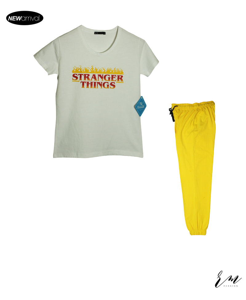 Ladies Activewear (Ladies top (Stranger White) /  trouser (Yellow)