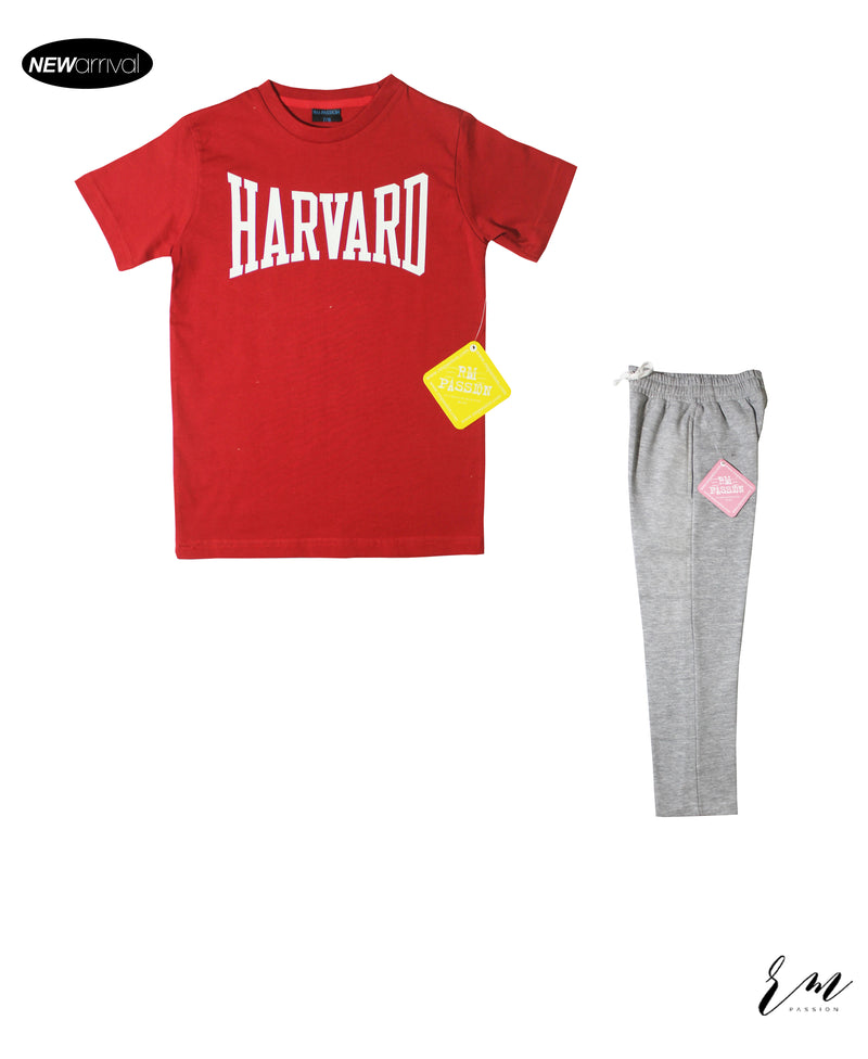 Boys Pack (Red Harvard / Grey trouser )