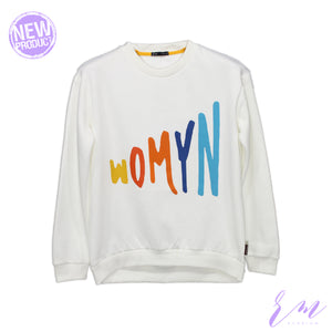 Printed Sweatshirt Womyn ( White)