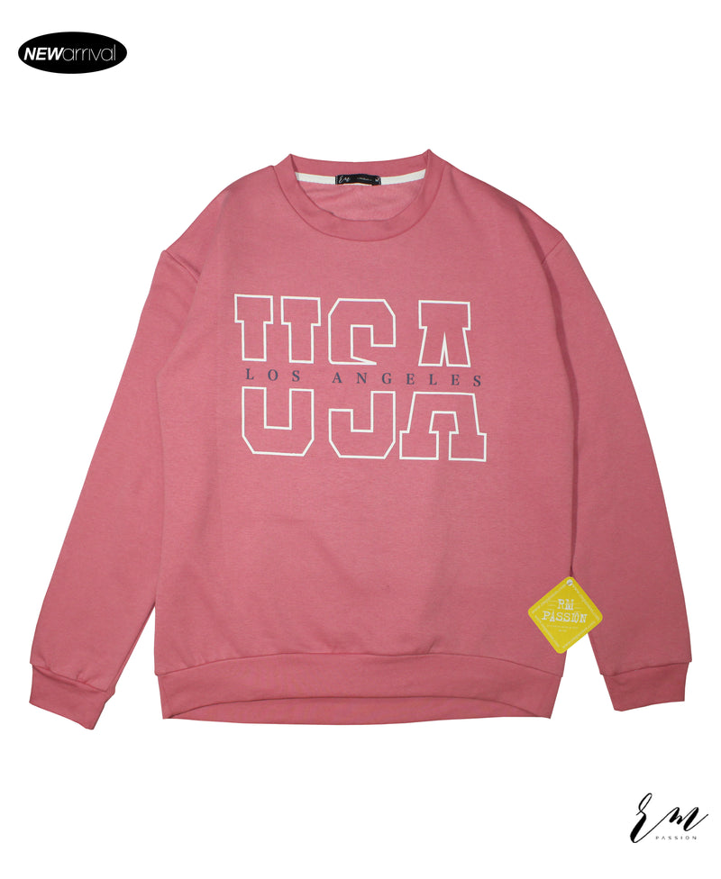 Ladies USA Sweatshirt ( Pink )