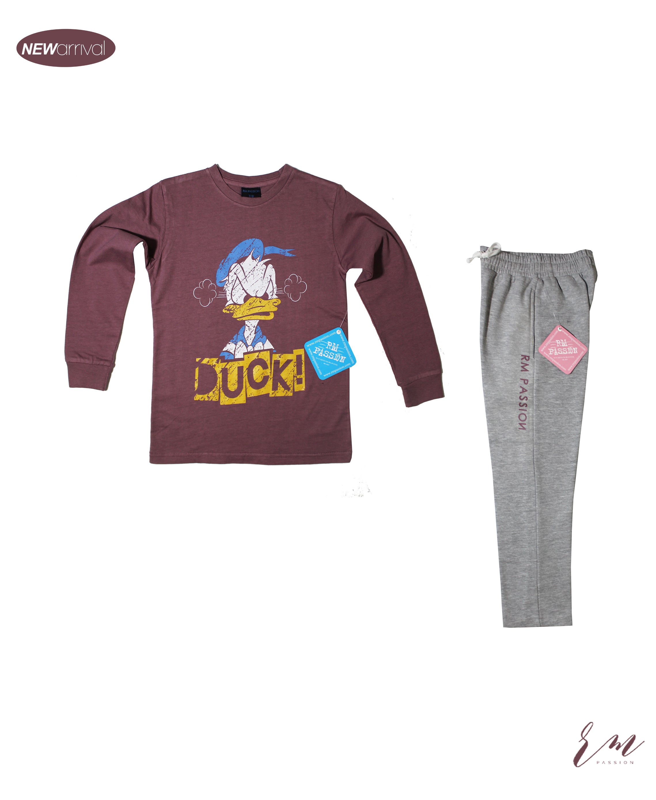 Boys Duck ( Berry ) / Grey trouser )