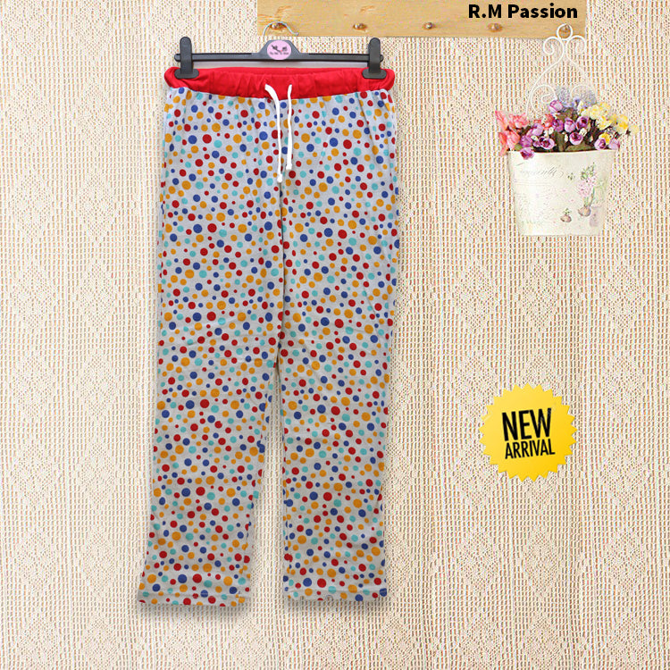 Ladies Dots Trouser ( Grey / Red )