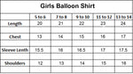 Girls Pack (Black Balloon Shirt  / White Capri )