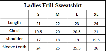 Ladies Frill Sweatshirt (Dark Charcoal)