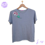 Grey Embroidery T-Shirt